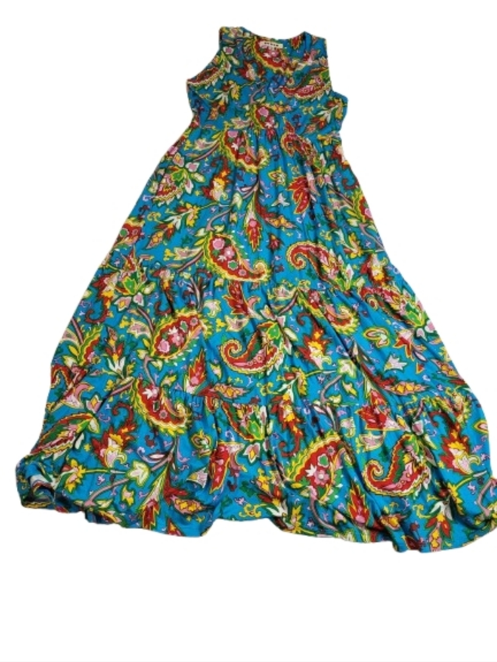 Boden Sylvia Jersey Maxi Dress Green Tropical Paradise Bright Vacation Women's